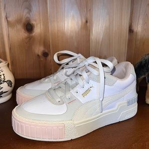 Puma CALI SPORT MIX White Leather Lace Up Platform Sneakers Women’s Size 7.5